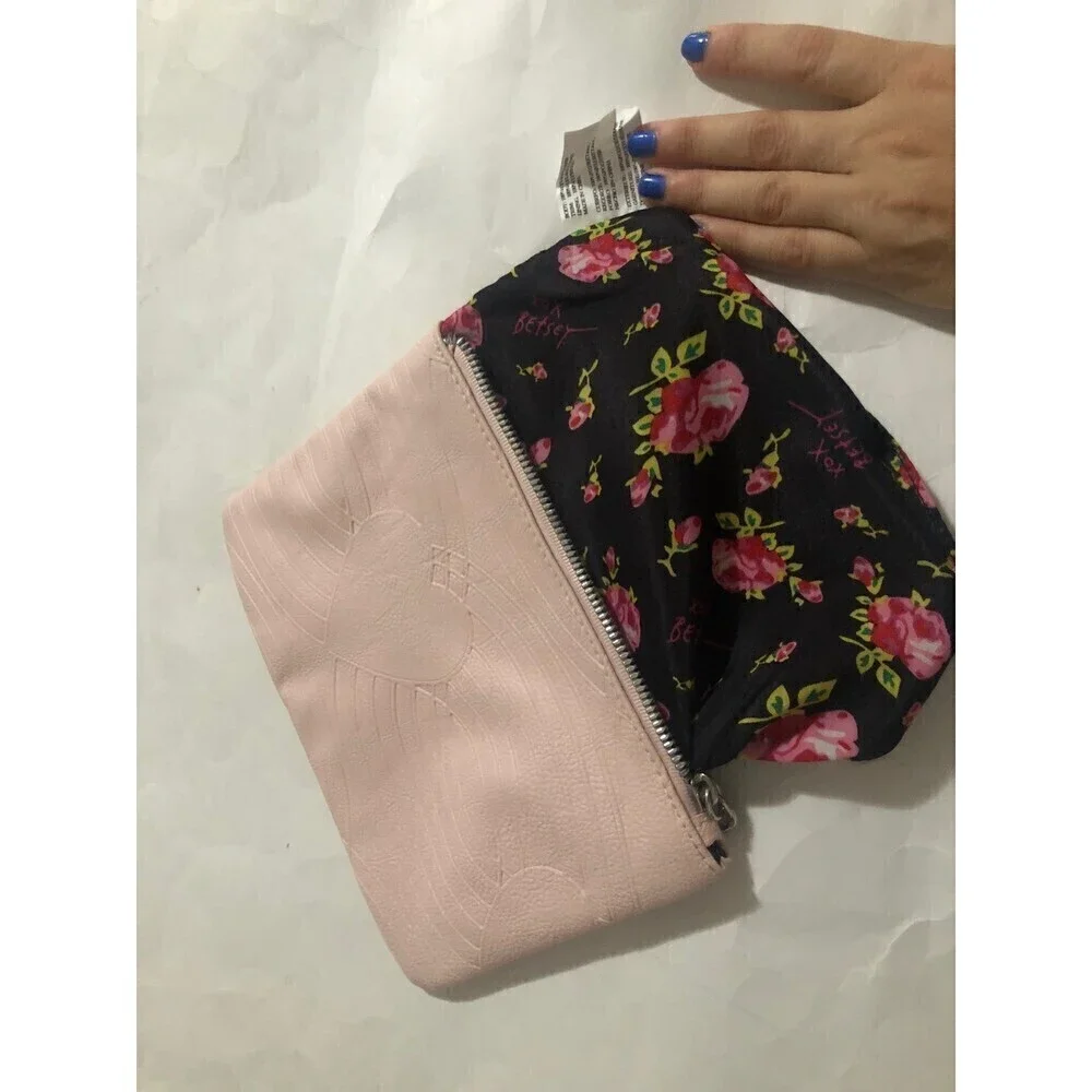 Betsey Johnson pink cosmetic bag